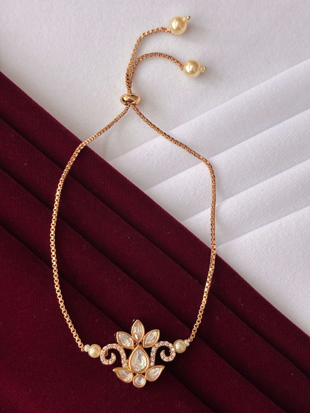 Kundan Floral Polki Designer Bracelet