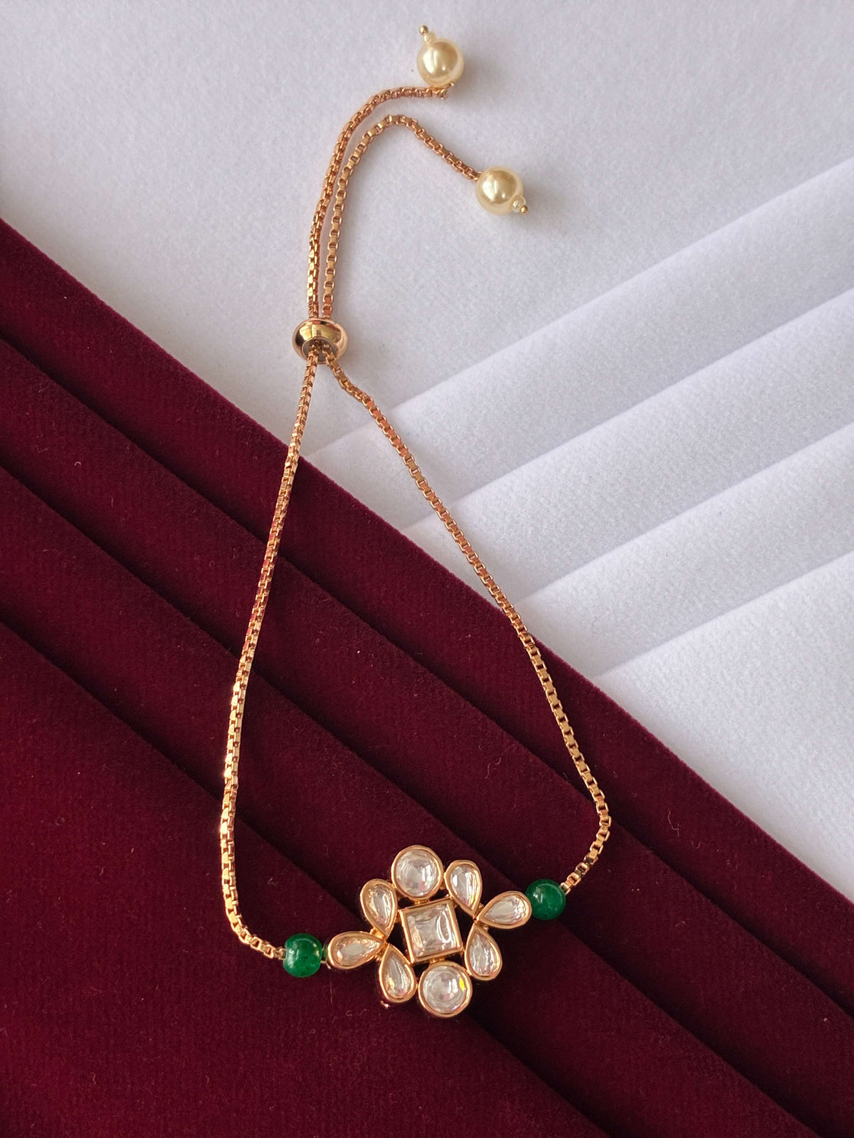 Kundan Emerald Green Classic Bracelet