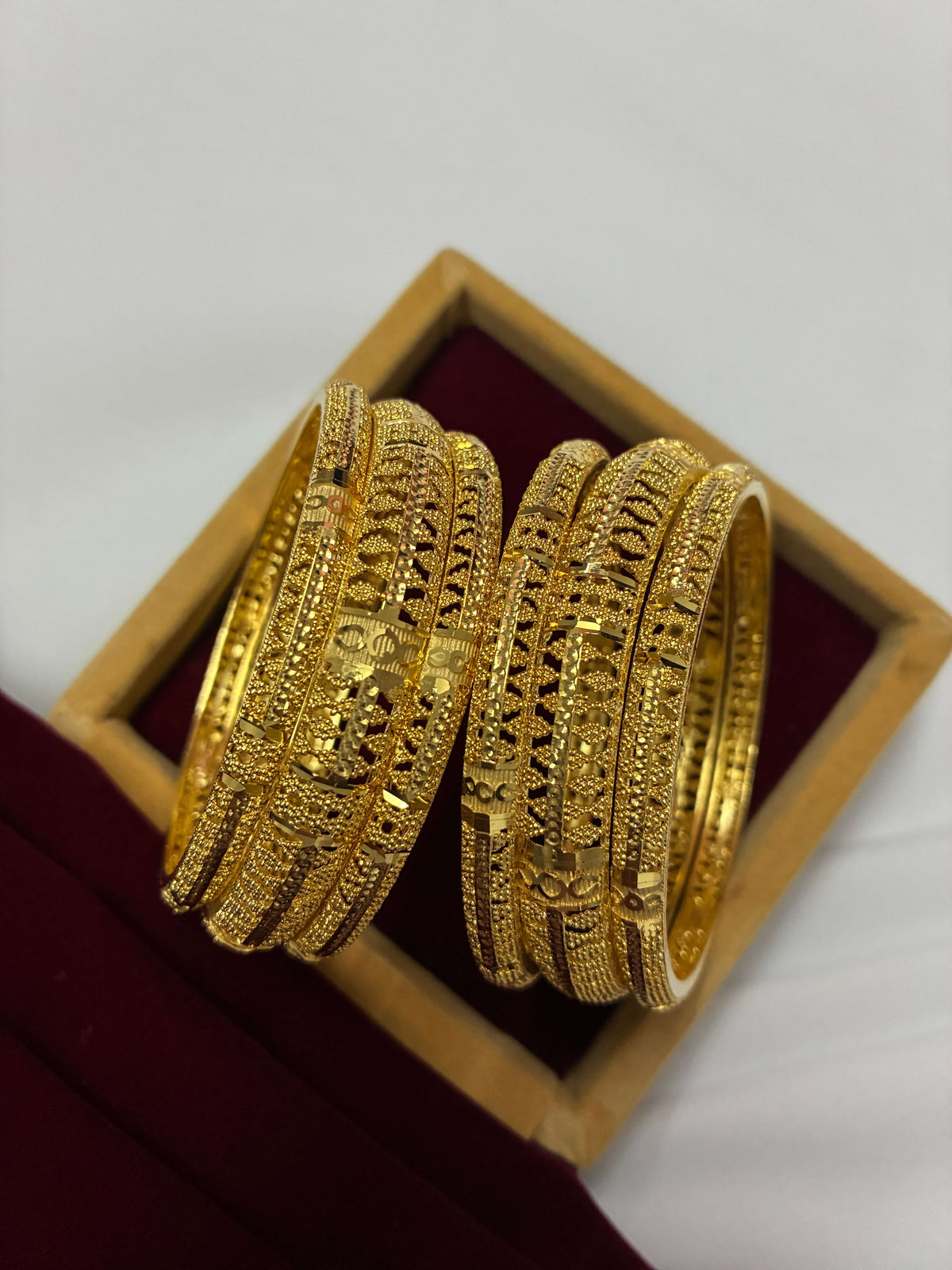 Contemporary Gold Plated Bangle set