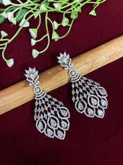 CZ Elegant Silver tone Designer Earring
