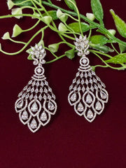 CZ Elegant Silver tone Designer Earring