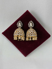 CZ Classic Two tone Jhumka Earring