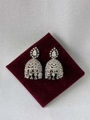 CZ Classic Silver Jhumka Earring