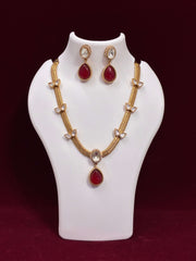 Kundan Royal Ruby Drop Necklace set