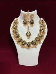 Antique Green Drop design pearl Necklace Set