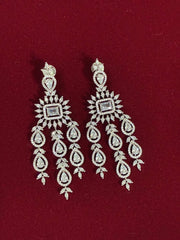 CZ Silver tone Statement Necklace Set