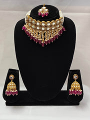 Antique Deeppink Beautiful Choker Necklace Set