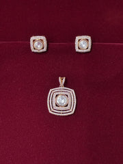Kundan Square Pendant set