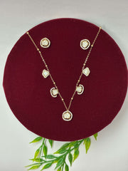 Kundan Polki Delicate Necklace set