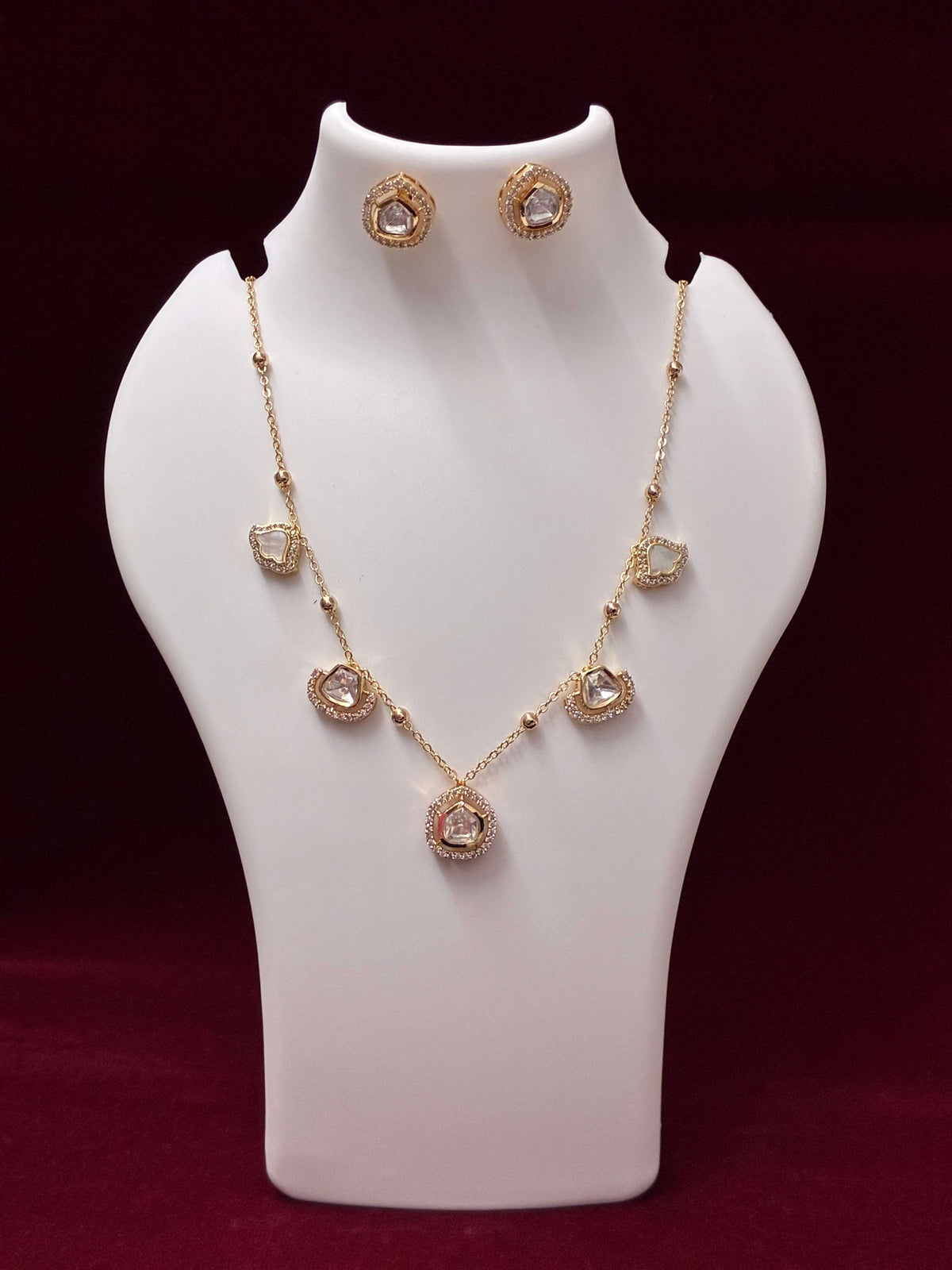 Kundan Polki Delicate Necklace set