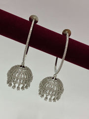 CZ Half Hoop Jhumka Fusion Earring