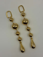 Western Balls Tear Drop Long Earring