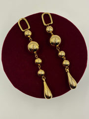 Western Balls Tear Drop Long Earring