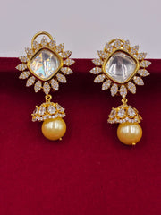 Kundan Pearl Drop Jhumka Earring