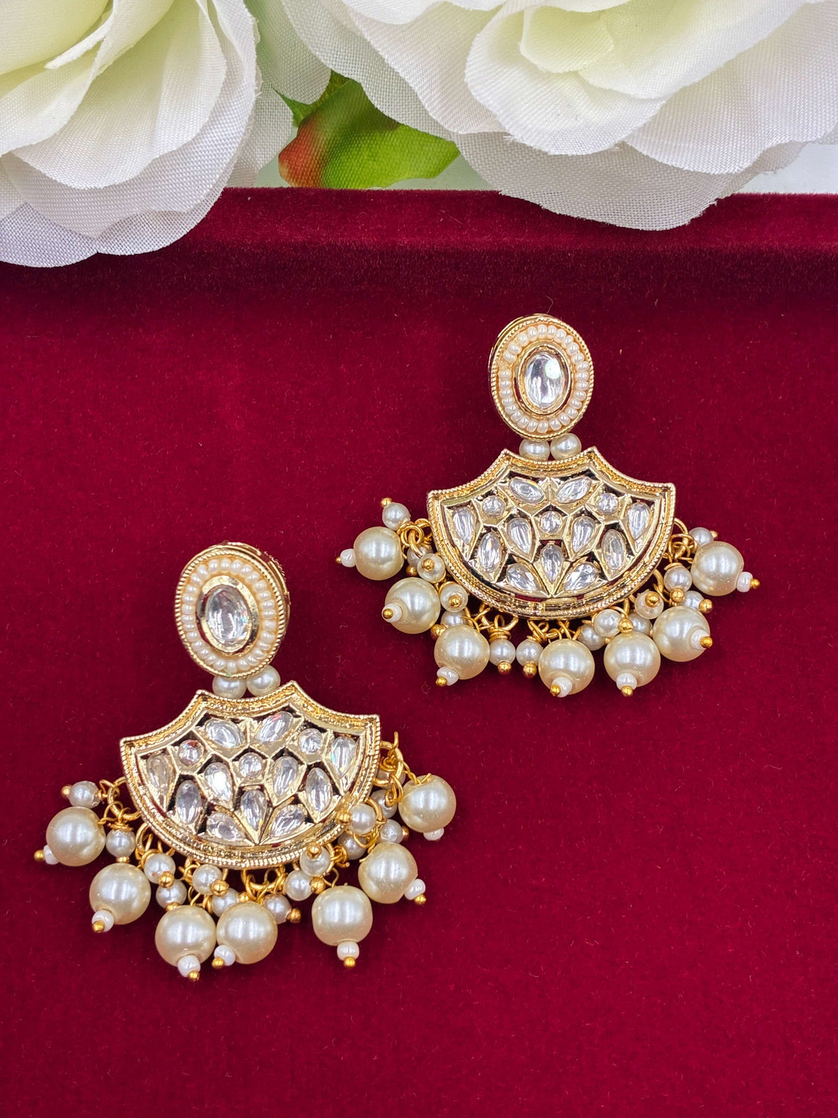 Kundan Pearl drop Earring