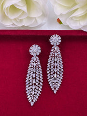 CZ Long Leaf Earring