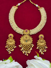 Antique Royal Gold Pearl Necklace Set