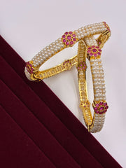 Ruby Bloom Pearl Bangle