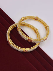 Ruby Bloom Pearl Bangle