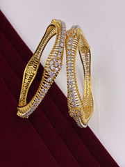 CZ Intermittent Floral Designer Bangle