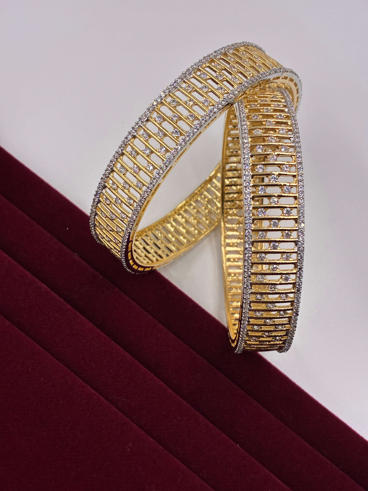 CZ Fascinating Broad Jali Work Bangle