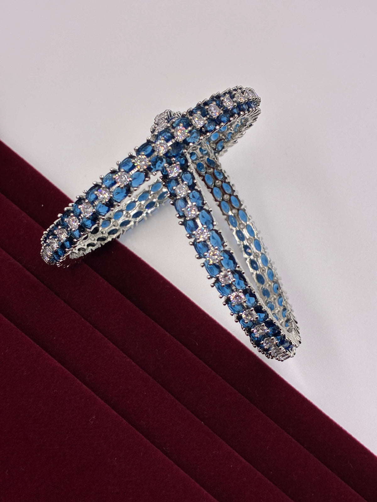 CZ Studded Blue Luxe Bangle