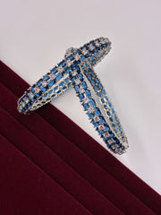 CZ Studded Blue Luxe Bangle