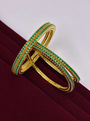 CZ Emerald Green Studded Classic Bangle