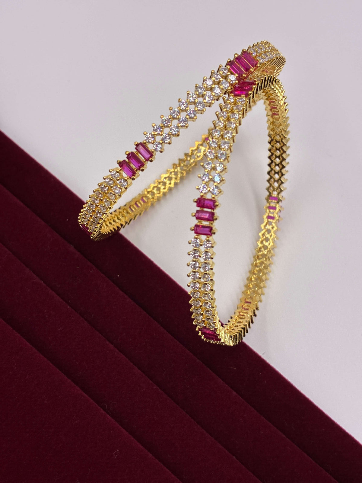 CZ Ruby Studded Bangle