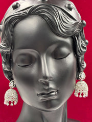 CZ Classic Silver Jhumka Earring