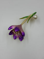 Lavender Floral Brooch