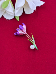 Lavender Floral Brooch