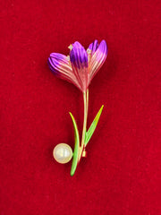 Lavender Floral Brooch
