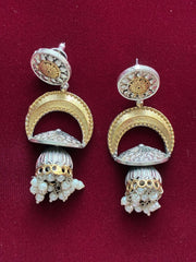 Oxidised Chand Jhumka Earring
