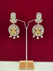 Oxidised Circlet Dual tone Peacock Earring