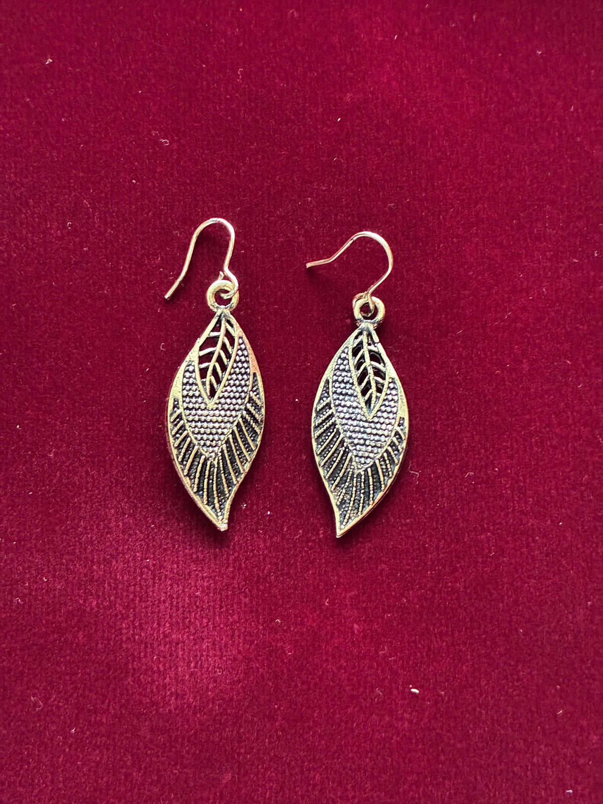 Oxidised Leaf Slip-on Earring