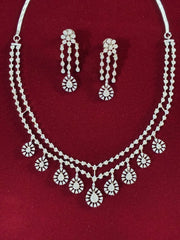 CZ Princess Tear Drop Necklace Set