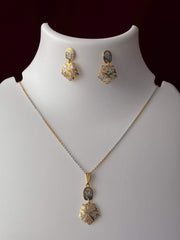 Delicate Pentagon CNC Pendant set