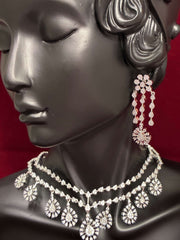 CZ Princess Tear Drop Necklace Set