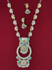 Oxidised Dual tone Lavished Peacock Necklace Set