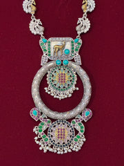 Oxidised Dual tone Lavished Peacock Necklace Set