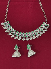 Oxidised Emerald Green Necklace set