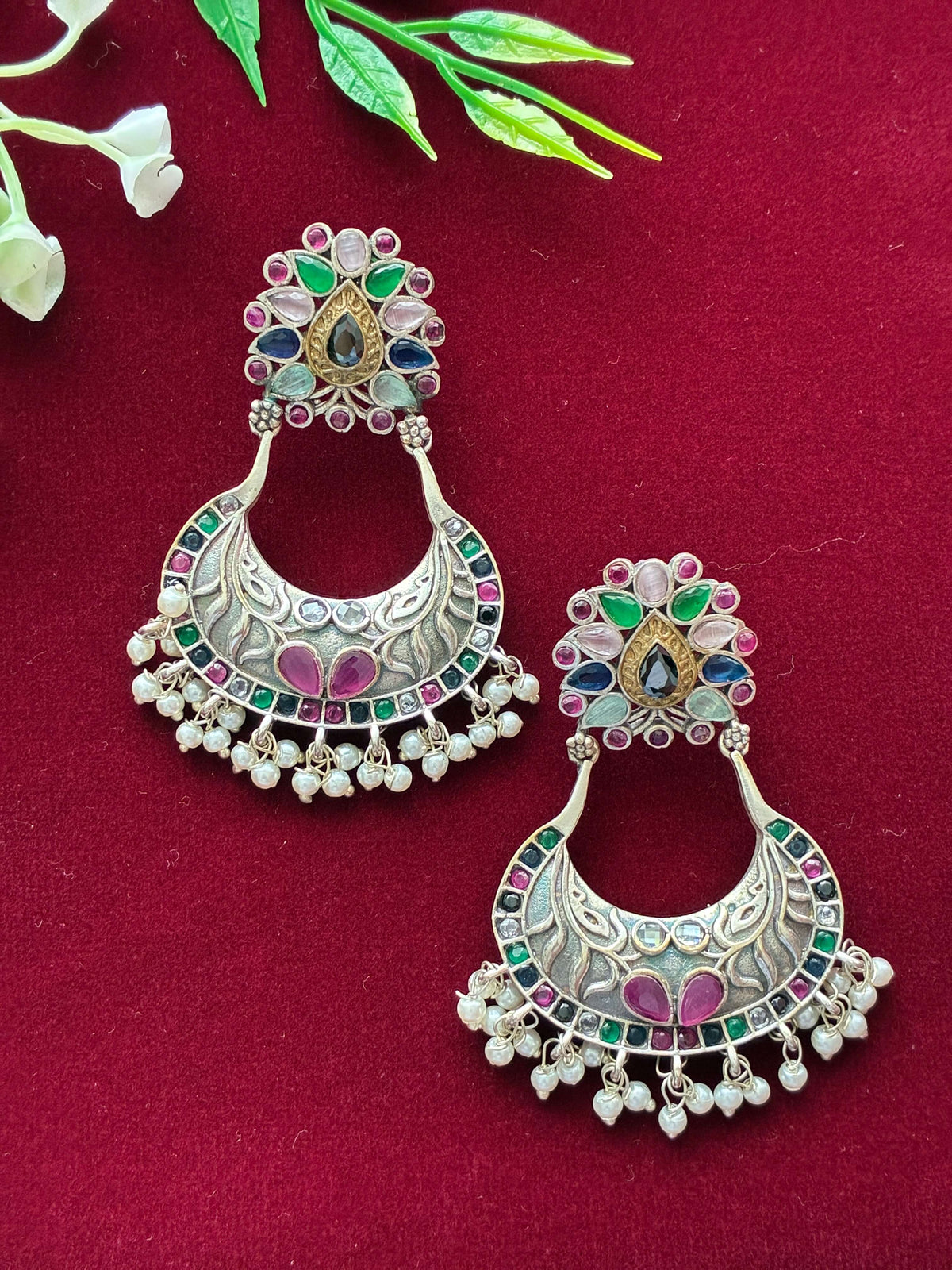 Oxidised Multicolored Earring