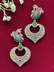 Oxidised Pan Drop Earring