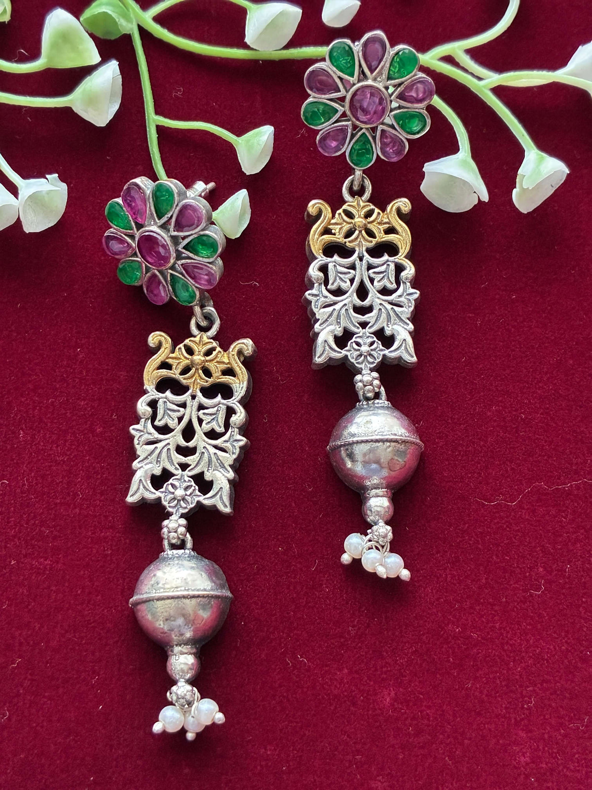 Oxidised Contemporary Jhumka Earring