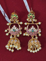 Antique Ruby Green Embellished Earring