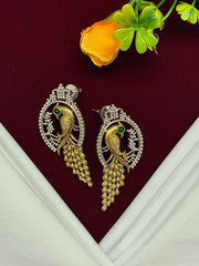 Oxidised feathered Bird Earring