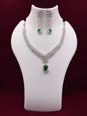CZ Emerald White Splendid Necklace set