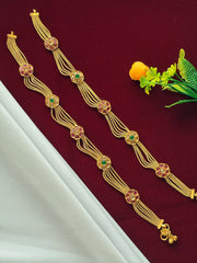 Antique Ruby Green Stone Designer Payal