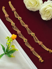 Antique Ruby Green Stone Designer Payal